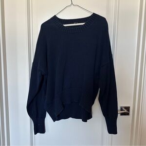 Quince cotton navy boyfriend sweater